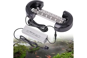 MOGOULUA Appareil de brouillard à ultrasons 12 têtes avec bloc d'alimentation étanche de 400 W - Lourd 8,5 L/H - Appareil de brouillard pour cour intérieure, humidificateur, étang, jardin, serre