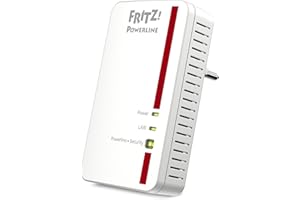 AVM Fritz Powerline 1000E Adapter 1200 Mbps Ideal for HD Streaming or NAS Connections