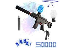 AZJ Gel Blaster Gun Toy for Kids - Premium Quality with Manual & Automatic Fire - Play on Rechargeable Battery with & Googles - 7-8 mm Luminous Balls (G500 Armour)