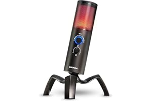 XIAOKOA Microfono PC,Microfono USB da Tavolo,Microfono Omnidirezionale e Cardioide,Con Muto, Interruttore del Volume e Jack per Cuffie da 3,5 mm,per PS4 Gaming/Registrazione/Youtube/Podcast/Conferenza