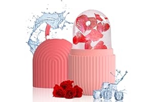 xiaoxiaozhijia Wałek do twarzy, silikonowy wałek do twarzy do lodu, forma do lodu do twarzy, aby pomóc zmniejszyć pory i zmniejszyć obrzęki i napinanie skóry (różowe paski)