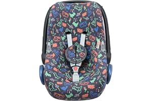 JYOKO KIDS Housse pour siège auto bébé en coton compatible avec Maxi Cosi Cabriofix (Happy Dino)