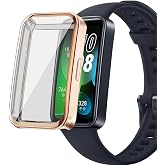 Huawei Band 8, 9 ve 10 ile Uyumlu Kasa ve Ekran Koruyucu 360 Tam Koruma Silikon Kılıf (Rose Gold)