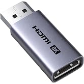 UGREEN DisplayPort to HDMI Adapter 8K 60Hz 4K 240Hz HDR10 DP HDMI 1 Piece | DP Male to HDMI Female Converter Unidirectional A