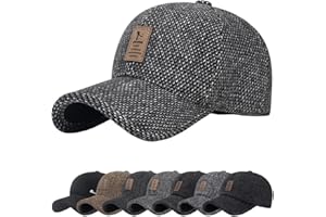 YKDLLF Gorra Hombre Curved Brim Cap de béisbol Protector con Hebilla Trasera Ajustable Forro Banda Gorra cálido Trampero piloto Sombreros Kent Visera esquí Caza Winter Cadet Trapper