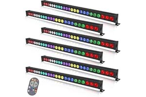 YESPICK 24 * 3W Barra de Wallwasher LED RGBW con Control Remoto, Luz de Escenario Efectos de Iluminación para DJ, Bar, Fiesta, Discoteca, Boda, Halloween, Navidad, 6 PCS