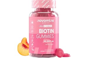 Biotin Gummies - 10,000 mcg -2 månaders leverans - Hår vitaminer - Vegan - Tuggbara hår vitaminer - Anti håravfall och gallring tillägg - Hår gummies för hårväxt - Tillverkad av Novomins