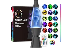 ‎FOOING FOOING Lavalampe mit Fernbedienung, Lavalampen für Stressbekämpfung, 17 farbwechsel Stimmungslampe LED Lavalampe für Kinder Schwarz-37cm