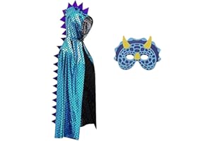 KEELYY Peleryna dinozaura dla dzieci, karnawał, Cosplay, peleryna dinozaura z maską, kostium dinozaura, na karnawał, Halloween, imprezę tematyczną