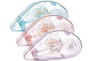 E-PROUSE 3 Pack Double Sided Tape Roller, Scrapbook Supplies, Glue Tape Roller for Crafts, Double-Sided Adhesive Tape Runner for Scrapbooking, School Office