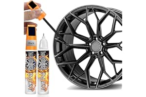 AAROVIBE Lackstift Schwarz Glänzend für Felgen – 2-in-1 Felgen Reparaturset, 2PCS Lackstift Auto zur schnellen Ausbesserung von Kratzern (Schwarz)