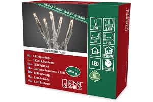 Konstsmide 6353-123 mikro LED-ljuskedja/för inomhusbruk (IP20)/24 V innertrafo/50 varma vita dioder/transparent kabel