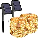 [2 Pack] Litogo Solar Fairy Lights Outdoor, 12m 120LED Solar Garden Lights 8 Modes Waterproof Copper Wire Decorative Solar St