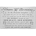 DEGASKEN Daughter 30th Birthday Card - Lovely Birthday Gifts for 30 Year Old Daughter - 30th Birthday Decorations for Women, Personalised Engraved Wallet card