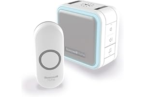 Honeywell Home DC515N Series 5 Compact, Portable, Wireless LED Doorbell Chime with Push Button (White)