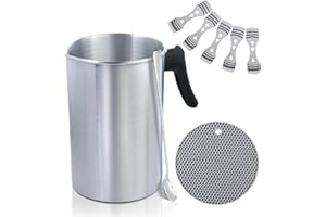 JULWHISPER Candle Making Wax Melted Pot, Pouring Pot, Double Boiler Pot for Soy Candle Making, Heat-Resisting Handle - Capacity: 3L