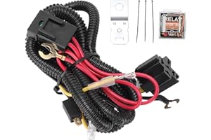 DIOCHE Kit de Klaxon de Voiture avec Relais et Interrupteur à Bouton-poussoir Kit de Câblage de Relais de Klaxon Kit de Relais de Faisceau de Câblage de Klaxon en PVC Abs 12V pour