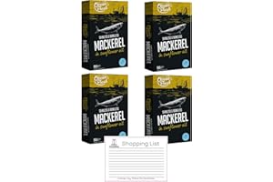 Ocean Fresh Skinless & Boneless Mackerel Fillets in Sunflower Oil – High Protein Canned Fish, Ready to Eat, Perfect for Salads, Sandwiches & Pasta – Includes Gifty Goodness Shopping List