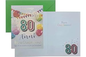GENERIC ICELAND Biglietto auguri compleanno con numero 80 anni (80-N)