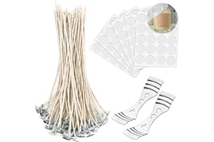 K KOOLPUG KOOLPUG Organic Soy Pre-waxed Cotton Wicks - 120 Pcs, 20cm, Vegan Friendly, Perfect for DIY Candle Making