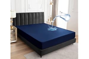 Sufdari Protector de colchón Impermeable Individual 150X200, Funda de colchón para Cama, 30 cm de Profundidad con Bolsillo Ajustable y Banda de Goma elástica