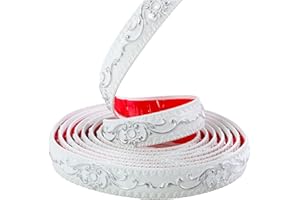 GAAHING Rifiniture da parete flessibili, design autoadesivo a buccia e bastone, modanature a corona per decorazioni per la casa con bordo a parete con cornice a specchio