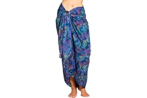 PANASIAM pareo para hombres y mujeres I 100% hecho a mano en Indonesia: cada tela es única I Falda envolvente opaca, también extra grande I Batik con colores textiles alemanes I Toalla de playa