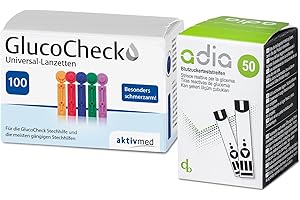 ‎ADIA Diabetic Value Pack: adia 50 Blood Glucose Test Strips + 100 Blood Lancets (Universal Lancets) for Measuring Blood Glucose with the adia Blood Glucose Meter