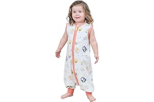 Chilsuessy Baby Sleeping Bag with Feet Summer Baby Sleeping Bag 100% Cotton 0.5 Tog Summer Kid Sleeping Bag with Feet for Infant Toddler sleeveless, Cute sheep, 80cm/2-3 Years