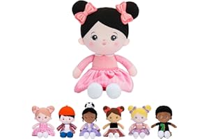 Starpony OUOZZZ Muñecas de Trapo,Muñecas para Niñas,Regalos para Niñas de 1 2 3 4 Años,Juguete Suave,Seguro y Divertido,38CM,Muñeca Morena