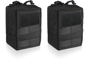 WYNEX 2 Pack Molle Pouches, Tactical EDC Utility Pouch Compact Resistente al Agua, Organizar Gadget de Engranaje pequeño para Mochila Militar
