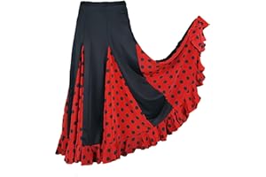 FLAMIFEEL Gonna Bambino di Flamenco a Pois Nero