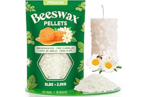 NORVENCE Beeswax Pellets 2.2kg, Pure & Natural White Beeswax for Candle Making, Lip Balm, Soap, Lotion, Creams and Candle Making Supplies – 2.2kg