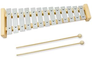 A-Star 13-Noten-Sopran-Glockenspiel-Xylophon mit silbernen Tasten und zwei Holzschlägeln – diatonisch, 2 Oktaven G5 bis E6