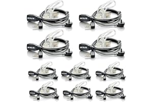 Retevis Lot de 10 écouteurs sans Fil à 2 Broches - Compatible avec Talkie Walkie RT24 RT27 RT22 RT622 RT617 RT618 RT619 Baofeng BF-88E BF-88S Tyhbelle BF-88E Kenwood