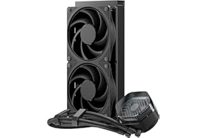 Cooler Master MasterLiquid 240 Atmos Stealth CPU Liquid Cooler - AIO Water Cooling System (TDP 280W), Dual Chamber Pump, Pre-Installed Mobius 120 Black Fans, LGA1851/1700 & AM5/AM4 Brackets