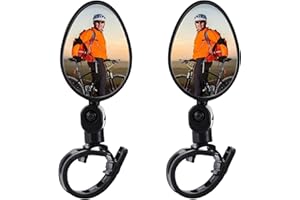 XIAOXIANXIAN 2 Pièces Retroviseur Velo,Miroirs de Vélo,360° Réglable,pour Guidon 15-35mm,Retroviseur Velo Guidon,Rétroviseur Vélo pour Cyclisme,VTT,Trotinette Electrique