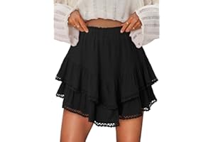 CHICZONE Flowy Shorts for Womens Mini Ruffle Skorts Skirts High Waisted Teen Gilrs Tennis Skort Casual Summer Shorts