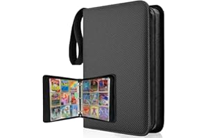 Hikrxya 9 Pocket Trading Card Binder, 900 Pockets Cards Holder Album, Waterproof PU Leather Card Binder with 50 Removable Sleeves, Album Folder Carrying Card Folder for Kids Adult Collectors Gift