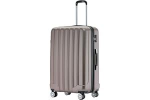 BEIBYE TSA-Schloß 2080 Gepäck Zwillingsrollen Reisekoffer Koffer Trolley Hartschale Dehnungsfuge (Coffee, L)