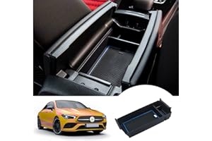 SHAOHAO Compatible with Mercedes A-Class W177/B-Class W247 /GLA H247 CLA C118 2019-2024 UK Car Centre Console Armrest Storage Box Centre Armrest Organiser Tray mercedes a class accessories (Blue)