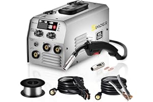 S SIMDER SSIMDER 140 Amp MIG Welder 240V Machine Stick/Flux Core MIG/Lift TIG 3 in 1 Welding Machine with IGBT Inverter and 1lb Welding Wire, for Metal DIY Projects/Home/Farm/Car