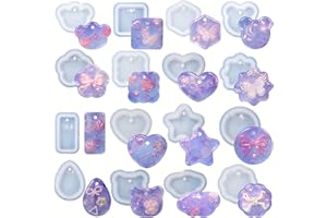 ZXYZLJJD Set di 16 stampi in resina siliconica, stampi per colata in resina fai da te stampi in cristallo per ciondolo geometrico stampi in silicone per gioielli stampi in resina portachiavi