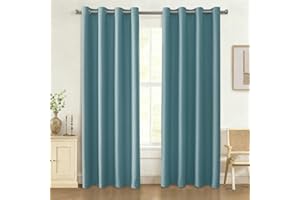 Ystyle Tende Oscuranti Effetto Lino 2 Pezzi 140x240cm Termica Isolante per Camera Da Letto e Soggiorno Moderna Da Interno Freddo e Caldo Blu Chiaro