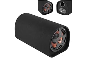 Culnflun Caisson de Basses 12 V pour Voiture, amplificateur Audio, système de Basses Puissant pour Modification Audio de Voiture, Cuir Noir, ABS, 43 x 25 x 24 cm