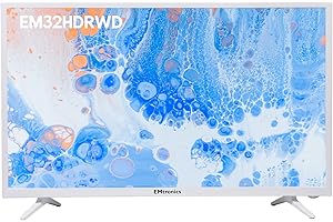 EMtronics 32 inch HD LED TV with Built-in DVD Player, Freeview, HDMI, USB Media Player, COAXIAL, AUX, PVR Recording - White