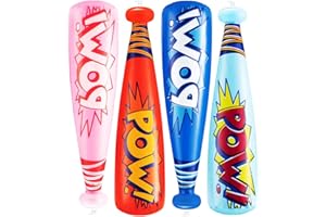 AOEVUIR 4 Pcs Inflatable Baseball Bats Inflatable Toy Bat Ideal for Carnival Prizes Party Favors or Superhero Themed Birthday Parties for Kids