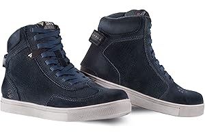 SHIMA SX-2 EVO LADY Scarpe Moto Donna | Stivali Moto in Pelle, Traspirante, Rinforzato con Supporto della Caviglia, Suola Antiscivolo, Impugnatura per il Cambio di Marcia (Blu, 38)