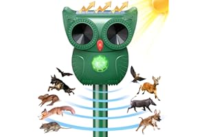 HOMHOU Solar Ultrasonic Repeller, 5 Models of Garden Animal Repeller Are Waterproof And Have USB Charging Interface, Cat Repeller Is Suitable For Gardens, Lawns, Farms And Orchards