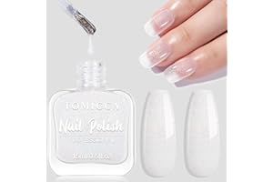 TOMICCA Vernis à Ongles Transparent Paillettes, 15ml Brillant Séchage Rapide & Longue Durée, Décollable à Base d'eau Vernis à Ongles pour DIY Nail Art Manucure